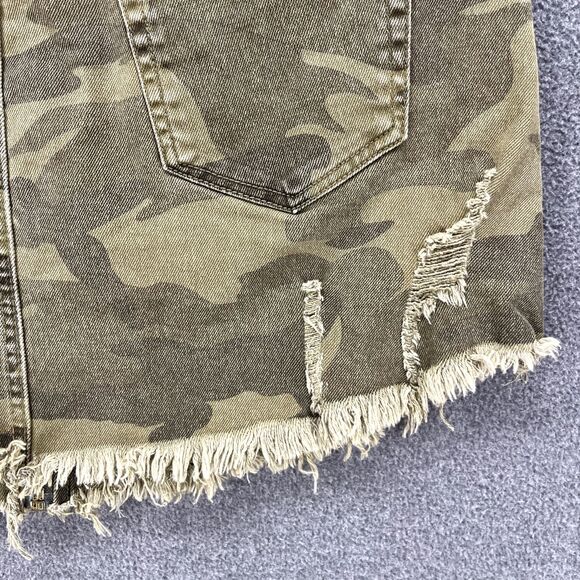 DANCE & MARVEL Skirt Womens Medium Army Green Camouflage Mini Distressed Y2K - Picture 12 of 14